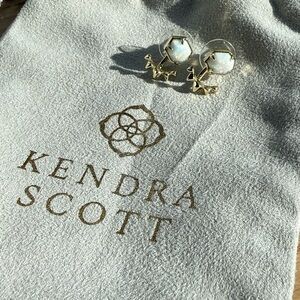 Kendra Scott Iridescent Stone Earrings with Gold Accents